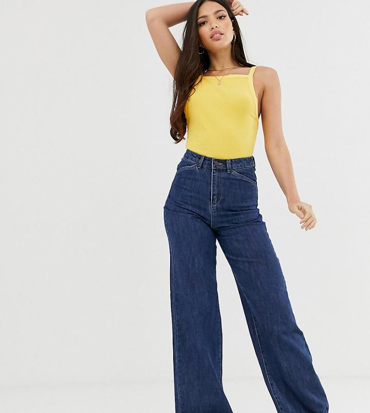 Vero Moda Tall High Waisted Wide Leg Jean - Blue