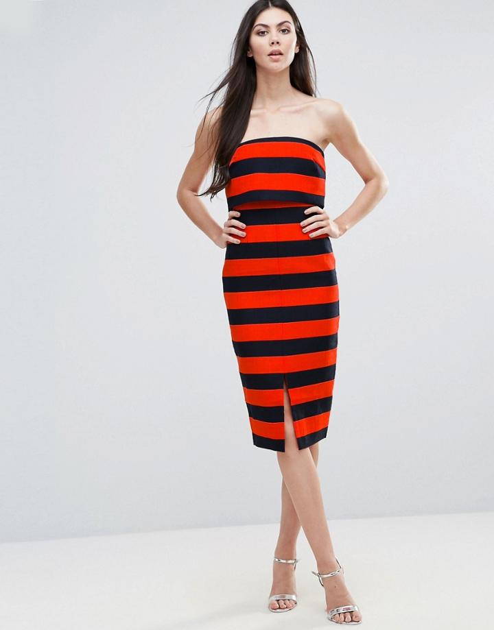 Lavish Alice Striped Midi Dress - Multi