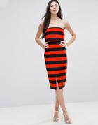 Lavish Alice Striped Midi Dress - Multi