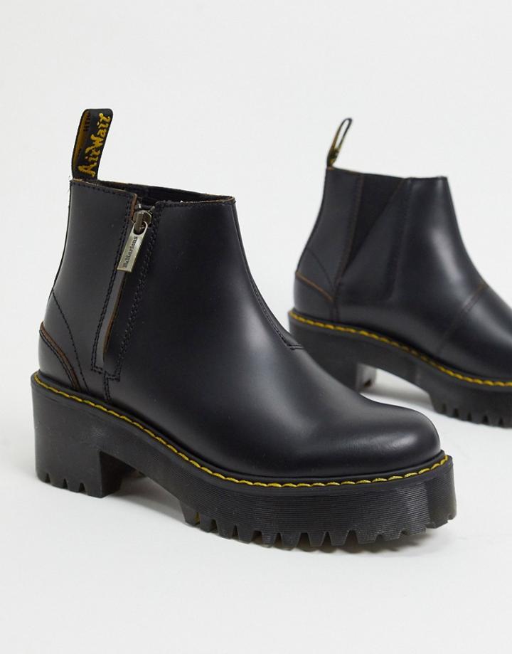 Dr Martens Rometty Ii Zip Heeled Chelsea Boots In Black