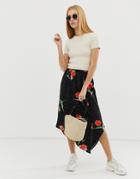 B.young Printed Faux Wrap Skirt - Multi