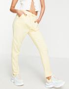 Asos Design Textured Peg Pant With Tie Waist In Lemon-yellow
