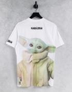 Asos Design Oversized T-shirt With Star Wars Mandalorian Back Print In White