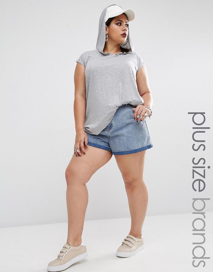 Missguided Plus Denim Shorts - Blue