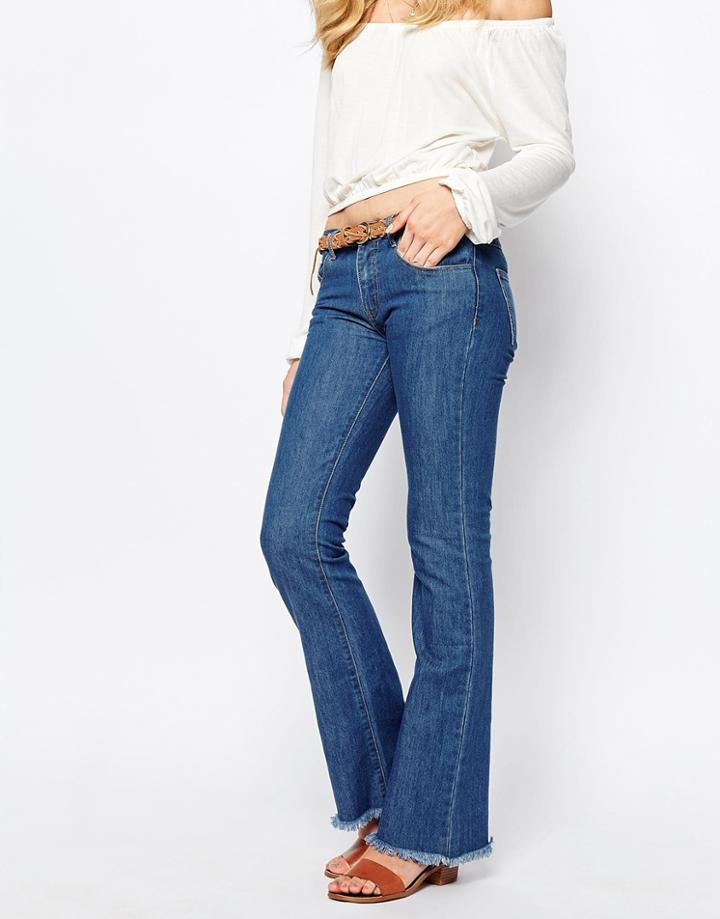 First & I Raw Hem Jean - Blue