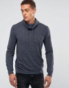 Esprit Knitted Sweater With Funnel Neck - Gray