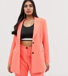 Asos Design Curve Fluro Pink Suit Blazer