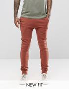 Asos Super Skinny Joggers In Light Rust - Paver Red