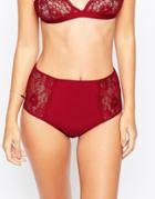 Asos Remi Lace Mix & Match High Waisted Pant - Red