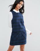 Pepe Jeans Lisa Checked Tunic Dress - Navy
