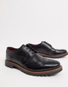 Base London Grundy Lace Up Shoes In Black Leather