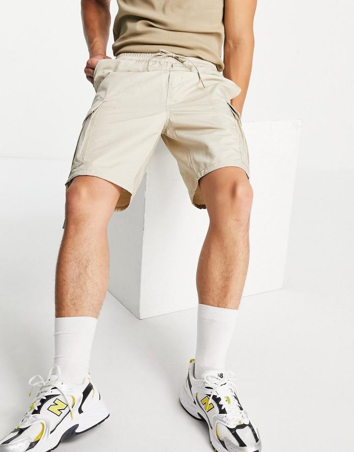 Weekday Kristoffer Cargo Shorts In Beige-neutral