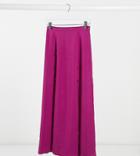 Asos Design Petite Double Split Maxi Skirt In Violet-purple