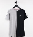 Le Breve Tall Lounge Joker T-shirt In Heather Gray And Black - Part Of A Set