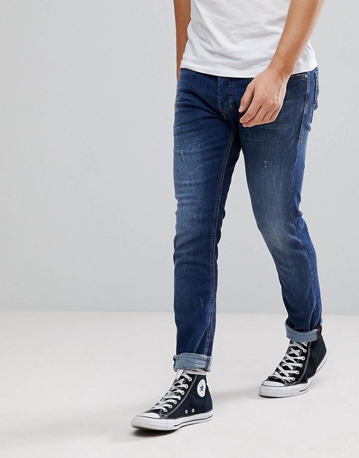 Diesel Tepphar Jeans In Mid Wash - Blue