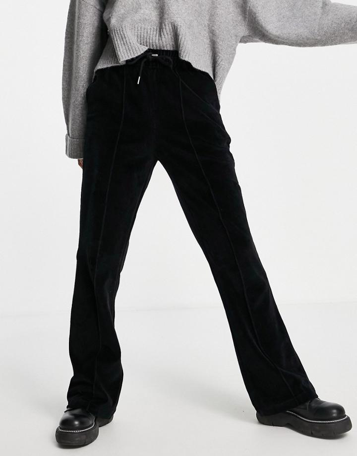 & Other Stories Organic Cotton Velour Joggers In Black