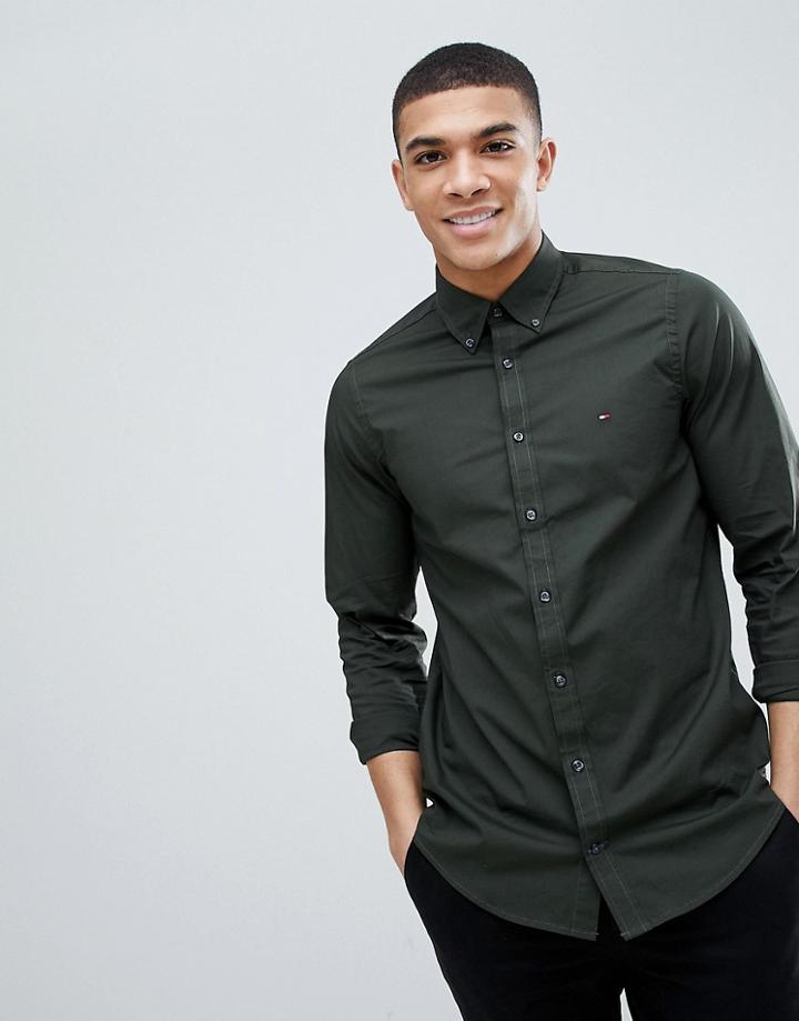Tommy Hilfiger Stretch Poplin Shirt - Green