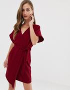 Asos Design Wrap Mini Dress - Red