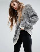 Asos Oversized Sweater In Twisted Yarn - Black