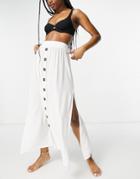 Accessorize Button Up Beach Skirt In White