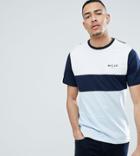 Nicce London Tall Panel T-shirt In Blue Exclusive To Asos - Navy