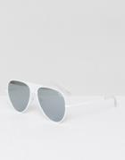 Quay Australia X Kylie Jenner Iconic Aviator Sunglasses In White - White