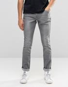Pull & Bear Skinny Jeans In Light Gray - Gray