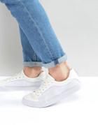 Asos Lace Up Sneakers In White With Mesh - White