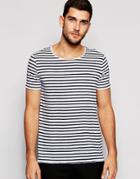 Hugo By Hugo Boss T-shirt With Breton Stripe - White