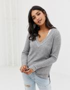 Abercrombie & Fitch Drapey Cozy Top - Gray