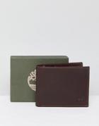 Timberland Grafton Leather Wallet Triflod Coin Pocket In Brown - Brown