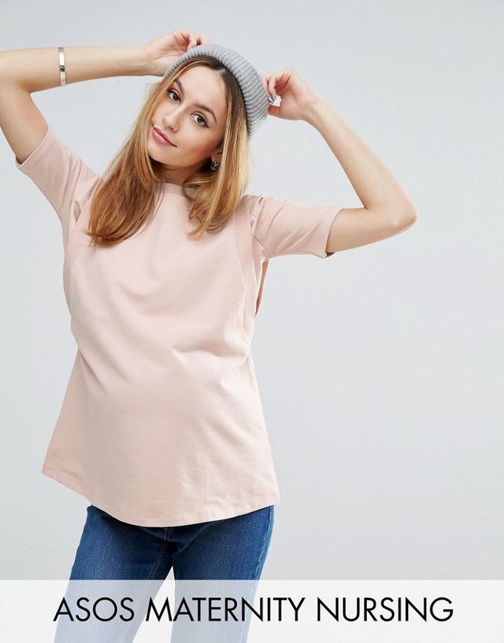 Asos Maternity Nursing Panel Top - Pink