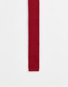 Gianni Feraud Knitted Tie In Burgandy-red