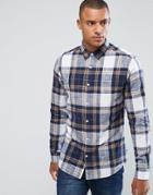 Only & Sons Shirt In Slim Fit Cotton Check - Navy
