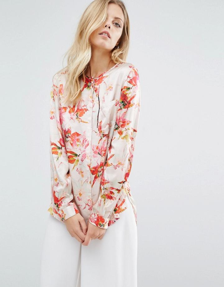 Boss Orange By Hugo Boss Floral Print Long Sleeve Blouse - Multi