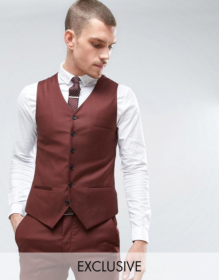 Heart & Dagger Super Skinny Vest In Brown - Brown