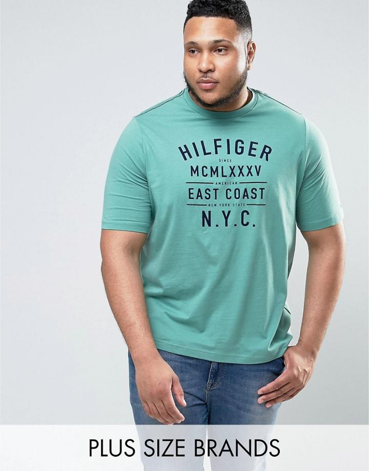Tommy Hilfiger Plus Ryan Logo T-shirt In Green - Green
