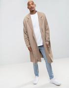 Asos Extreme Oversized Longline Jersey Duster Coat - Beige