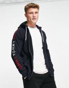Tommy Hilfiger Lounge Zip Hoodie With Logo In Navy