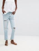 Abercrombie & Fitch Destroyed Boyfriend Jean - Blue