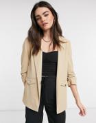 River Island Relaxed Blazer Set In Camel-brown