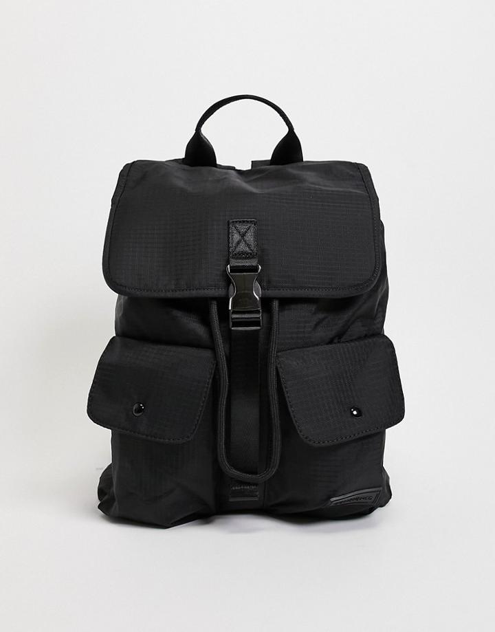 Consigned Backpack With Twin Pockets In Black
