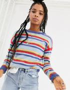 Emory Park Fluffy Knit Stripe Sweater-multi