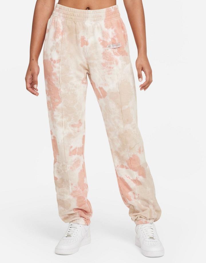 Nike Seasonal Classics Pack Loose-fit Color Dye Cuffed Sweatpants In Dusty Orange
