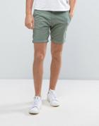 Selected Homme Slim Fit Chino Shorts With Stretch - Green