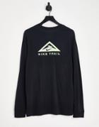Nike Running Trail Dri-fit Long Sleeve T-shirt In Black
