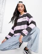 Quiksilver Palm Roots Striped Sweatshirt In Purple