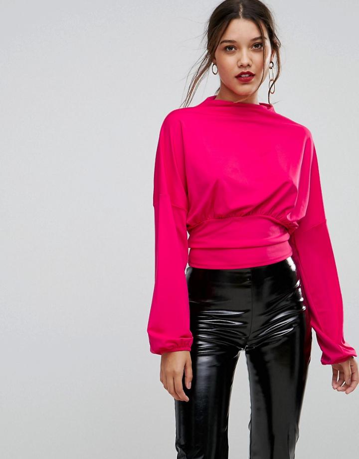 Ivyrevel Oversized Long Sleeved Top With Waist Band - Pink