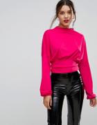 Ivyrevel Oversized Long Sleeved Top With Waist Band - Pink