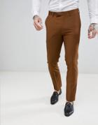 Harry Brown Slim Semi Plain Textured Suit Pants - Brown